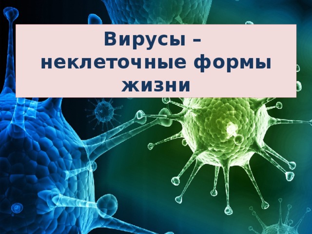Вирусы –  неклеточные формы жизни 