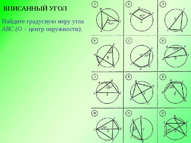 По данным рисунка найдите х о центр окружности а 19 б 47