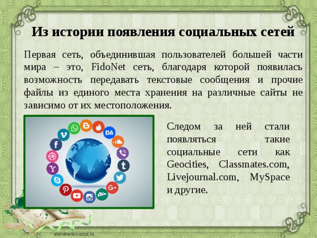 История возникновения социальных сетей для проекта