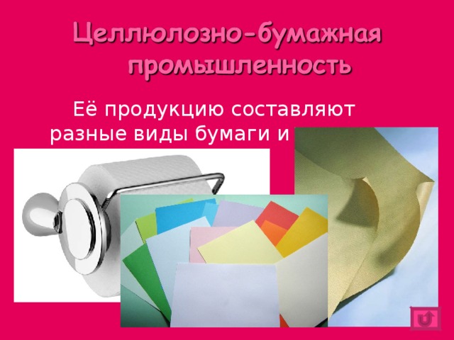   Её продукцию составляют разные виды бумаги и картона. 