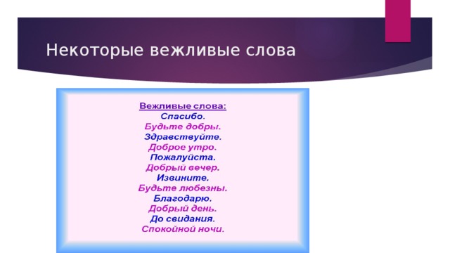 Некоторые вежливые слова 