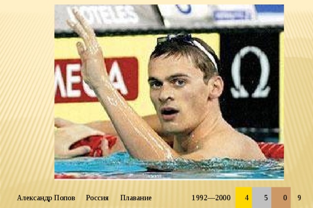 Александр Попов Россия Плавание 1992—2000 4 5 0 9 
