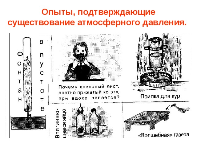 Технологическая карта урока атмосферное давление