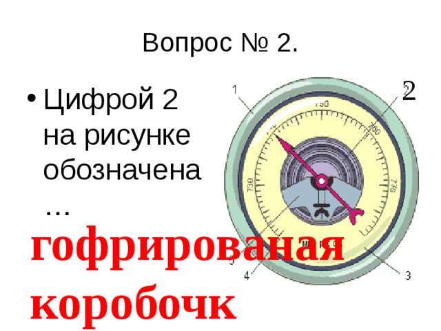 2 Цифрой 2 на рисунке обозначена … гофрированая коробочк 