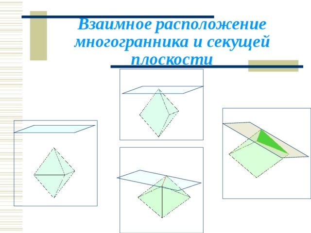 Взаимное расположение многогранника и секущей плоскости 