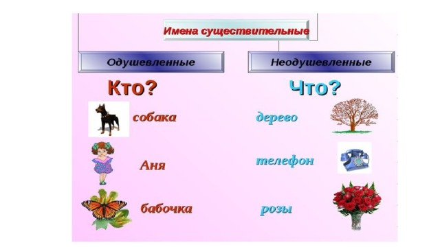 Технологическая карта одушевленные и неодушевленные имена существительные