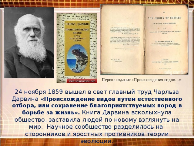 Презентация дарвин и происхождение видов 7 класс биология