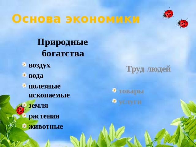 Презентация 3 класс природные богатства и труд людей основа экономики школа россии