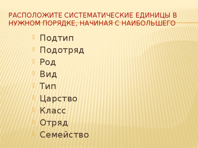 Систематические единицы