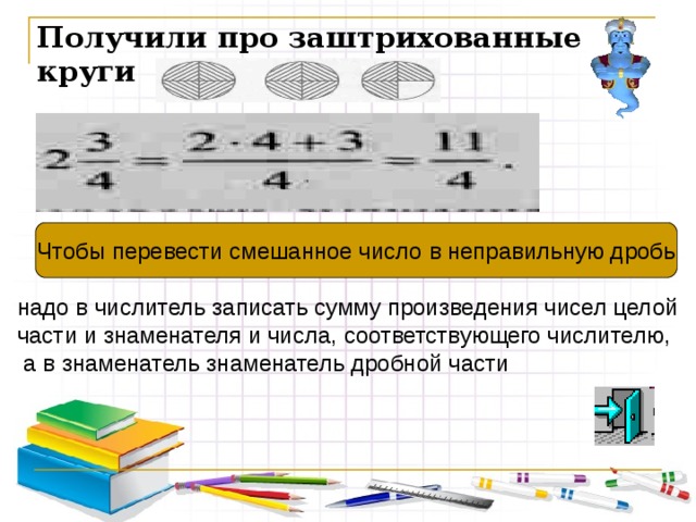 ПРИМЕЧАНИЕ Если дробь правильная, то перед запятой пишут 0  57 100 = 0 , . . 57 