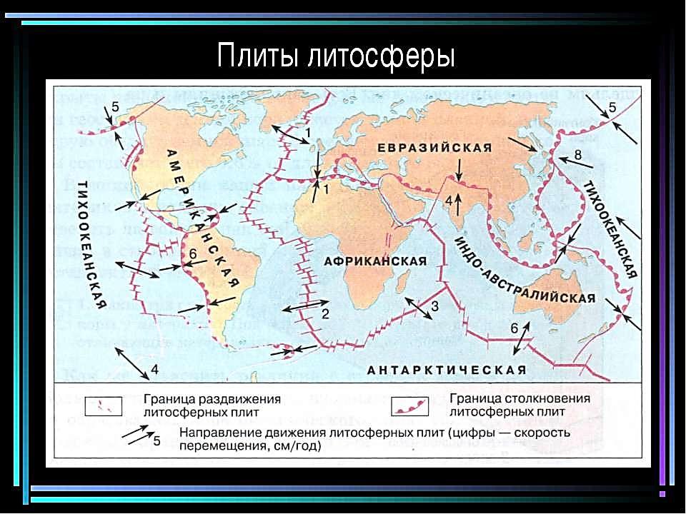 Как называется пограничные области между литосферными …