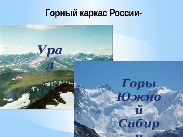 Горный каркас России- Урал Горы Южной Сибири 