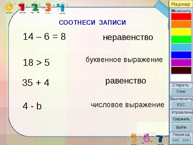 Числовые и буквенные выражения 2 класс технологическая карта