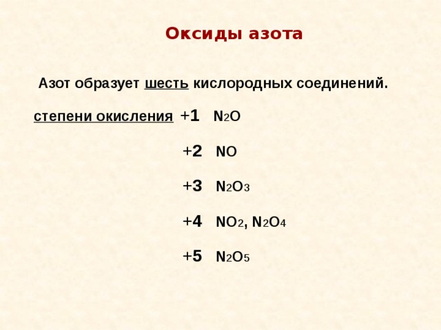 Степень окисления азота в no