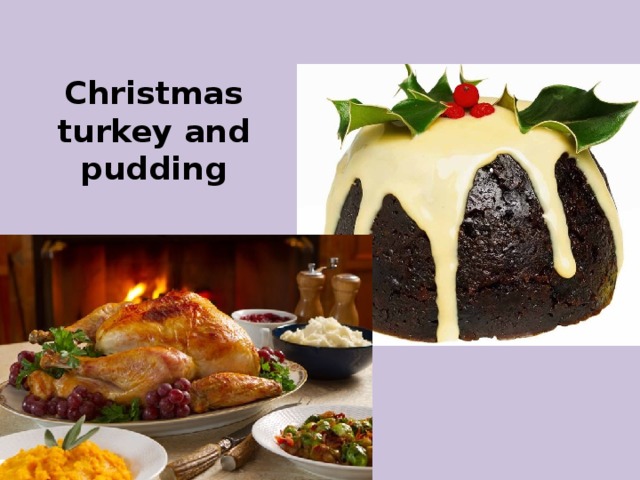 Christmas turkey and pudding 