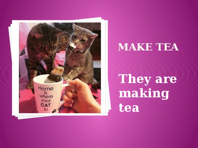 make tea They are making tea 