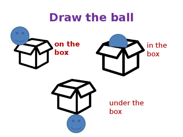 Draw the ball on the box in the box under the box 