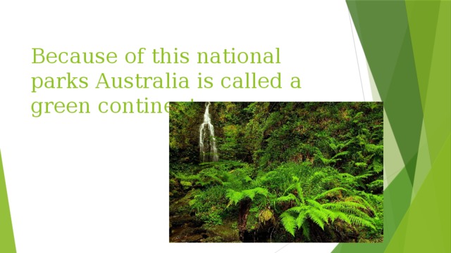 Because of this national parks Australia is called a green continent. 