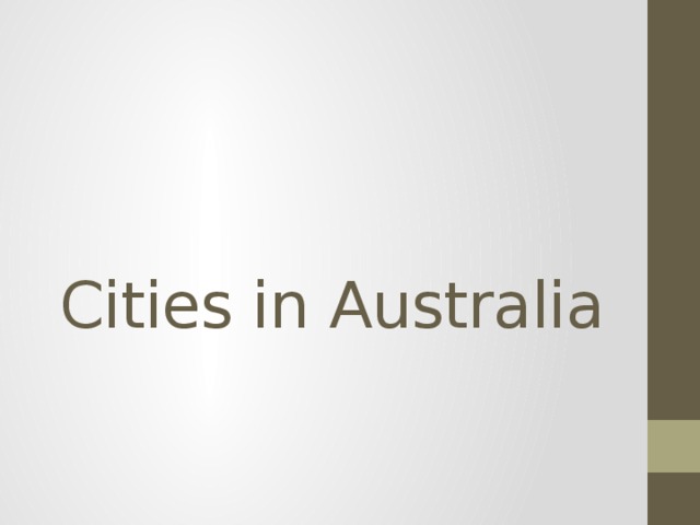 Cities in Australia 