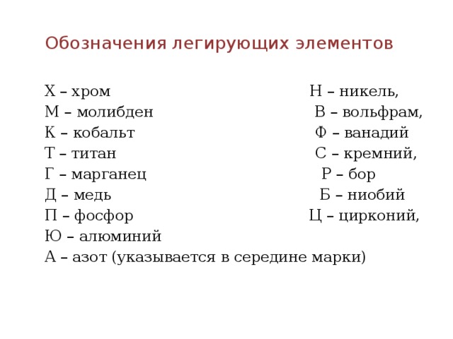 Легирующие элементы