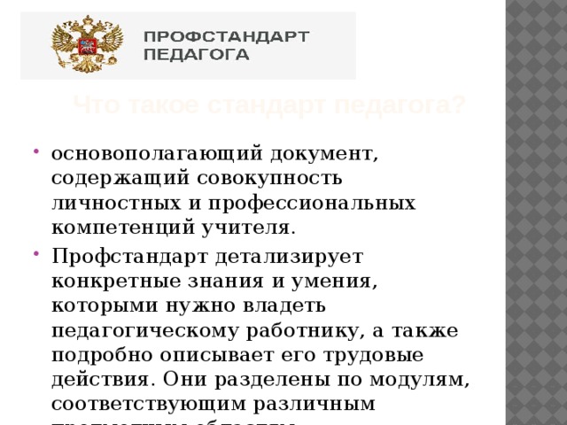 Что такое стандарт педагога?