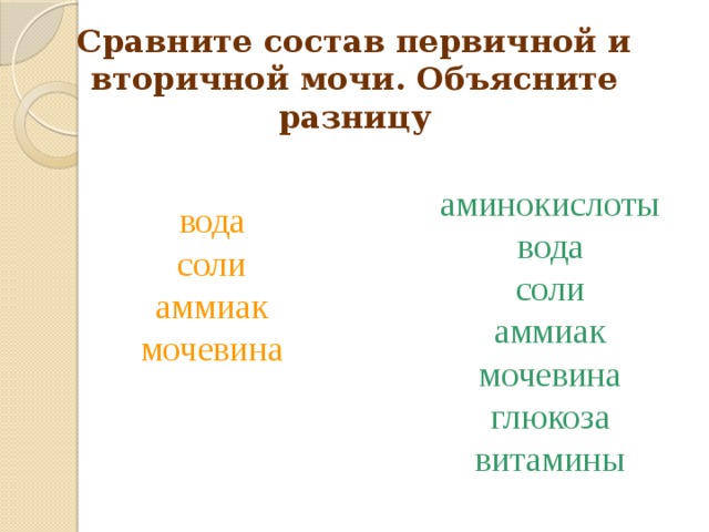 Сравнение состава первичной и вторичной мочи. Состав первичной и вторичной мочи. Первичная и вторичная моча состав. Сравните состав первичной и вторичной мочи объясните разницу. Состав первичной и вторичной моч.