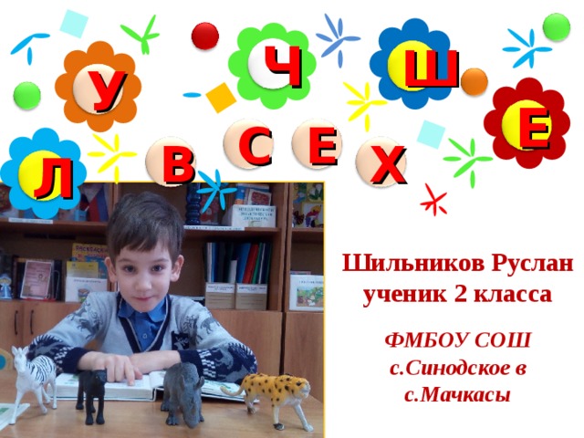 Ч Ш У Е С Е Х В Л Шильников Руслан ученик 2 класса  ФМБОУ СОШ с.Синодское в с.Мачкасы 