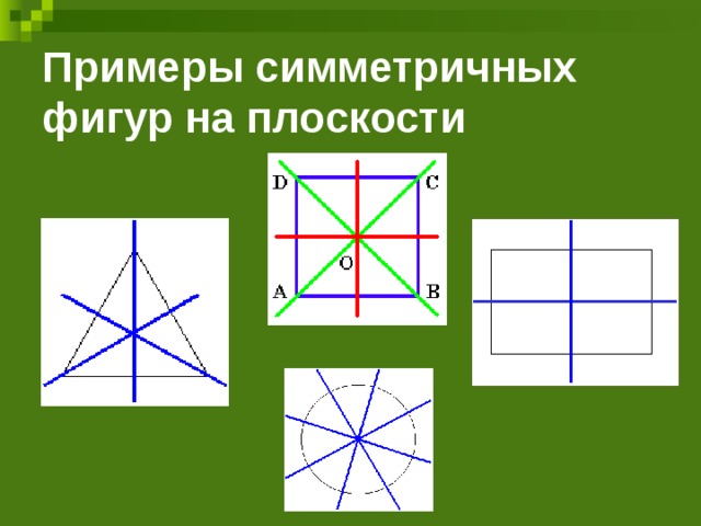 Примеры симметричных фигур на плоскости 