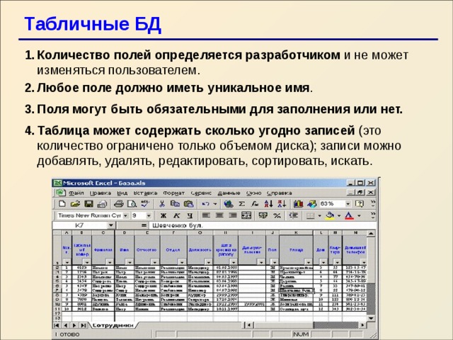 Табличные БД