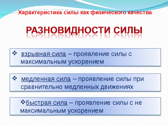 Характеристика силы. Характеристики силы. Характеристика силы как физического качества. Виды проявления силы. Основные характеристики силы.