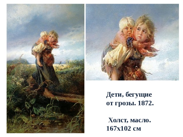 Дети, бегущие от грозы. 1872.   Холст, масло. 167х102 см 
