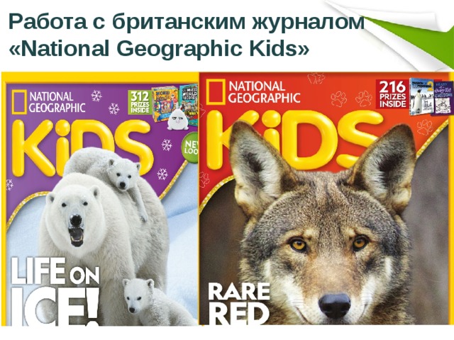 Работа с британским журналом «National Geographic Kids» 