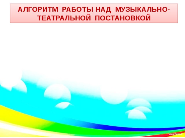 Алгоритм работы над музыкально-театральной постановкой 