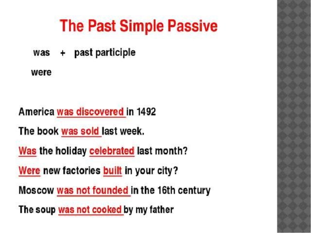 Past Simple Passive 