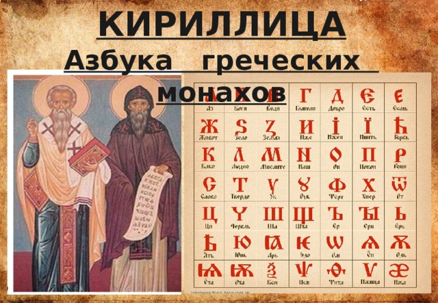 КИРИЛЛИЦА Азбука греческих монахов 