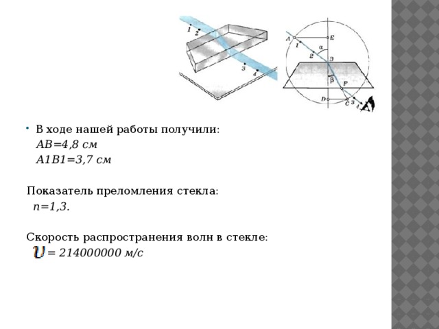 Лабораторная работа показатель преломления стекла. Измерение показателя преломления стекла лабораторная.