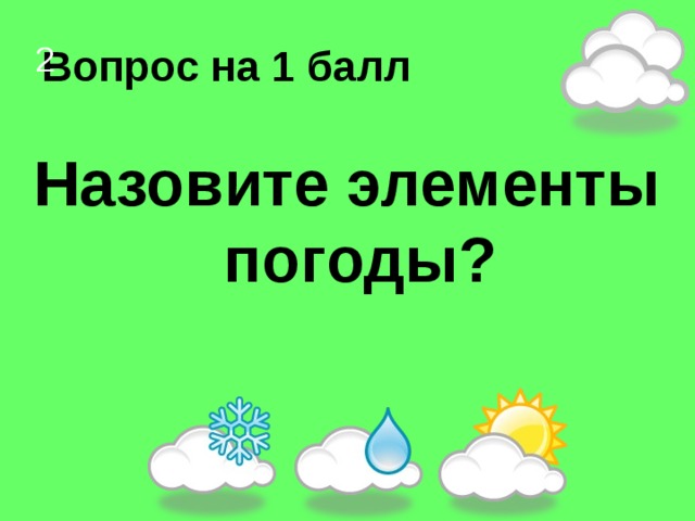 Составляющие элементы погоды