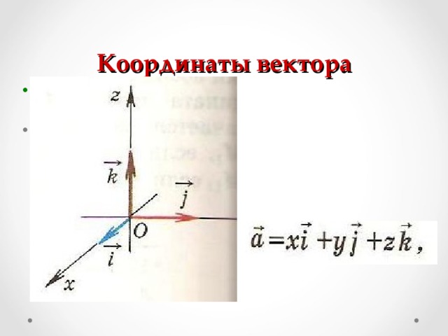 Разложение по координатным векторам