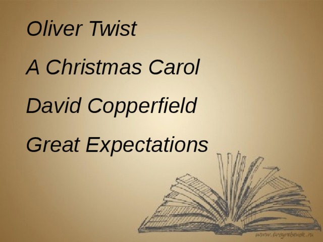 Oliver Twist A Christmas Carol David Copperfield Great Expectations  
