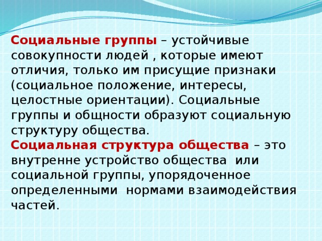 Неформальные социальные группы всегда имеют лидера цель и план работы систему статусов и ролей