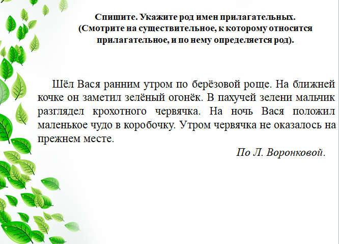 Презентация изменение имен прилагательных по родам 3 класс