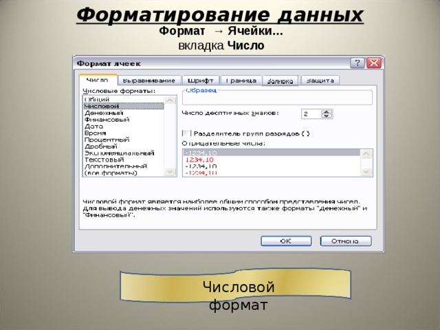 Редактирование и форматирование в табличном процессоре 11 класс конспект урока