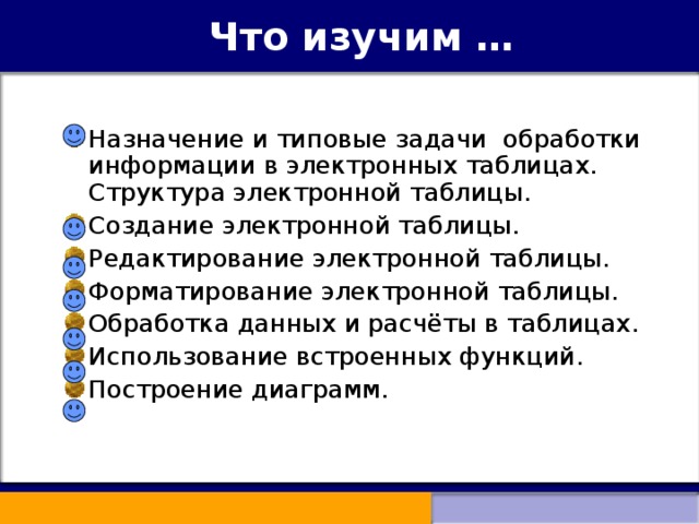 Обработка информации в электронных таблицах презентация