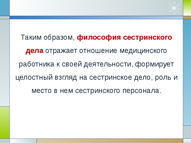 Философия сестринского дела презентация