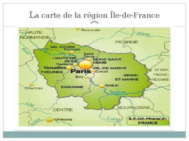 L a carte de la région Île-de-France 