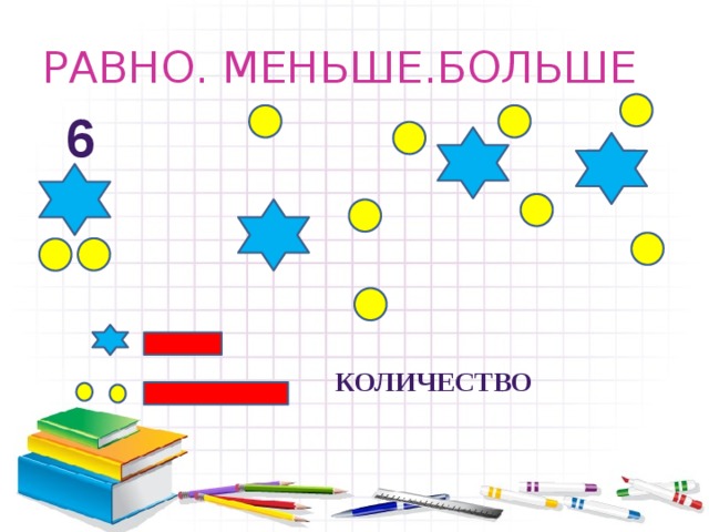 РАВНО. МЕНЬШЕ.БОЛЬШЕ 6 количество