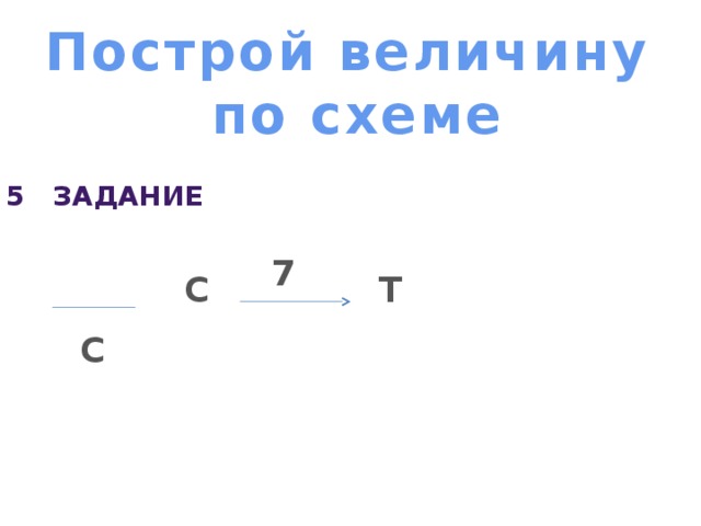 Построй величину  по схеме 5 задание 7 С Т С