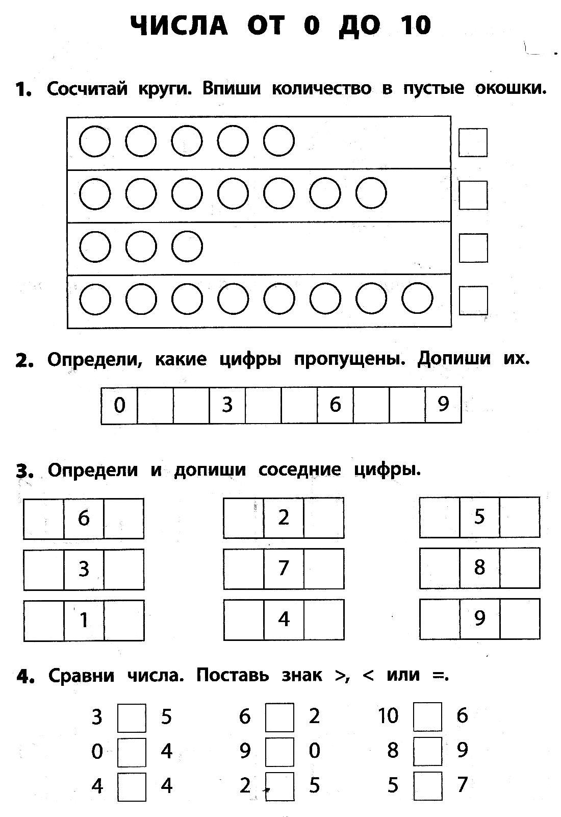 Тренажёр по математике 1 класс.