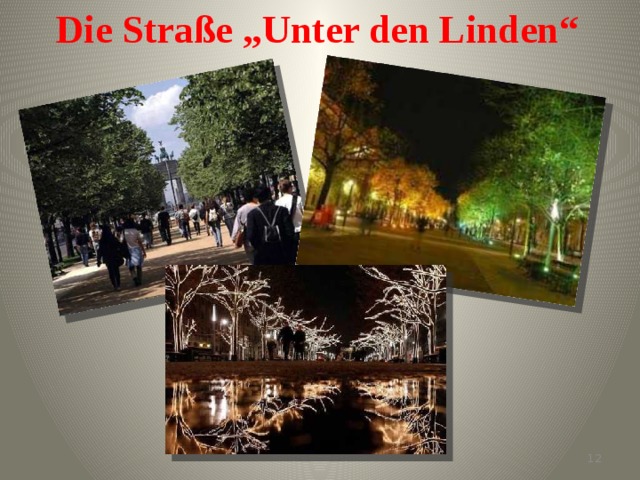 Die Straße „Unter den Linden“  