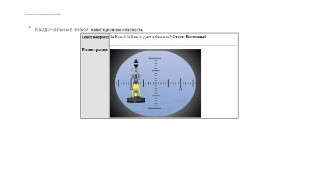    Международной ассоциации маячных служб (МАМС ).   Кардинальные знаки  навигационная опасность 